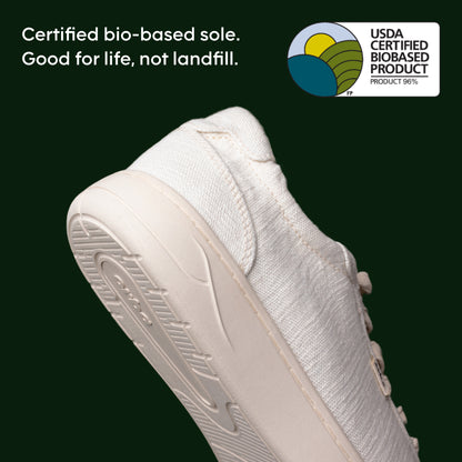 Close up of plant-based rubber sole of Orba Ghost Sneakers