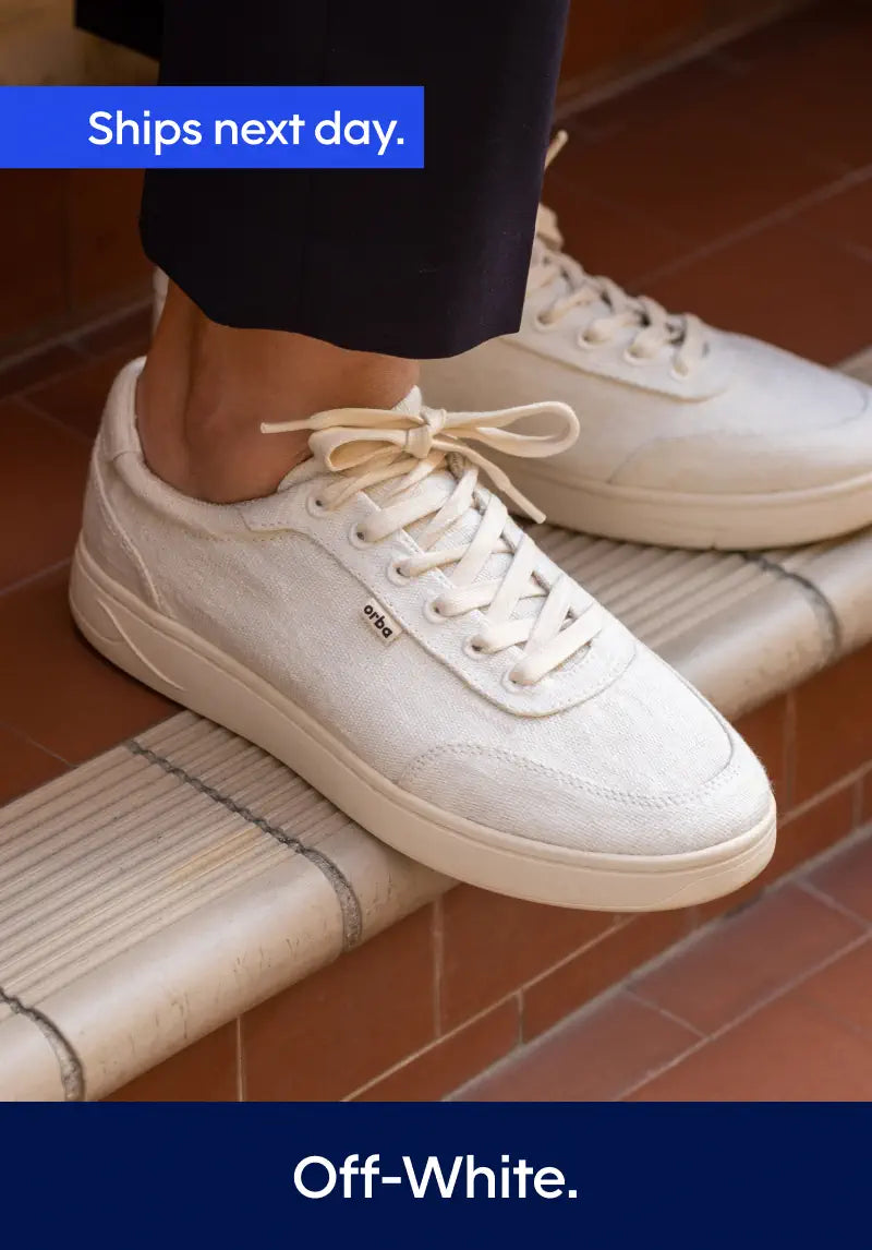 Orba Ghost Off-White sneaker on step